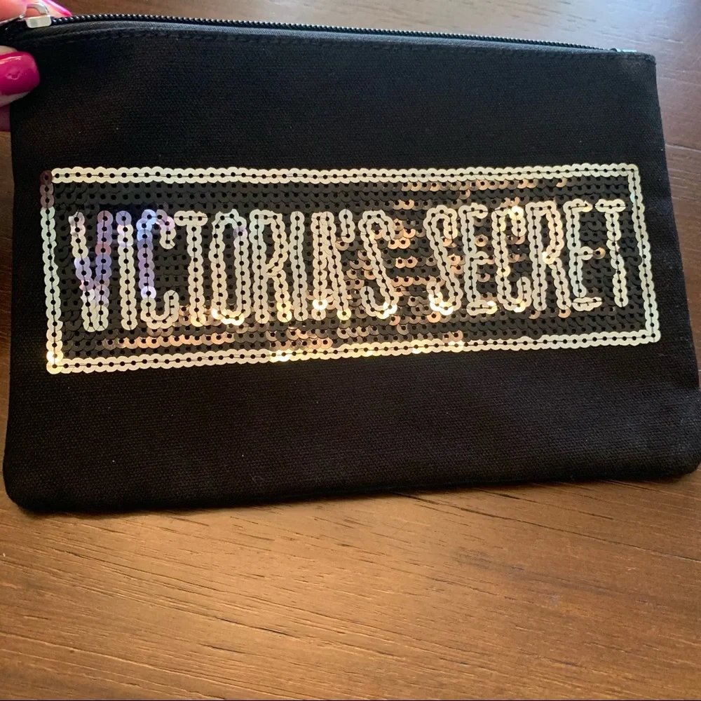 Victoria’s Secret Sequins Canvas Wristlet Clutch - Picture 4 of 4